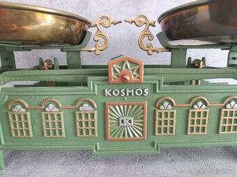 Krásné starožitné váhy KOSMOS po renovaci, pův.mísky