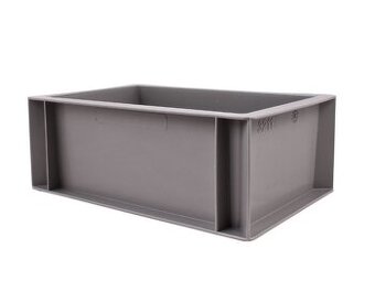 Přepravka euro plná 300x200x118 mm, šedá
