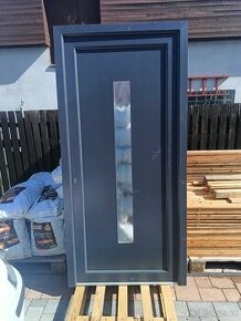 Vchodové dveře 90L + rám - antracit - nové