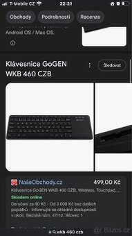 Bezdrátová klávesnice s USB