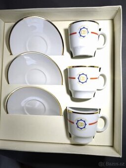 Sada 3 porcelánových hrnků Energostroj Chvaletice (1990)