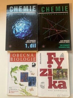 Učebnice chemie, biologie, fyzika