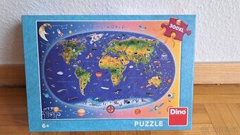 Puzzle Dino 300XL - mapa světa