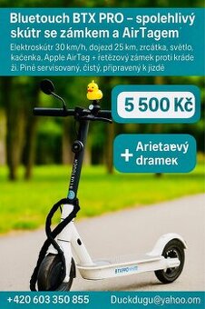 Skútr s Apple GPS AirTag – bezpečný, rychlý, připravený