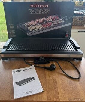 Elektrický stolní gril Delimano Deluxe Noir – nový, nepoužit