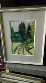 Obraz "Lesní cesta", autorka E. Mužíková
