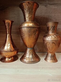 Vázy měď-3ks