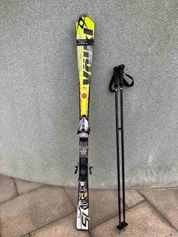 Carvingové lyže zn.VÖLKL 155cm + alu hůlky 125cm.
