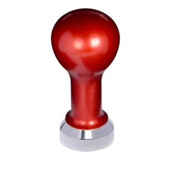 Buna café tamper, kov, červený, 41 mm, nerez lesk, plochý