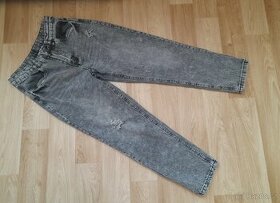 Šedo-černé riflové kalhoty vel. 152 - 158 - 1