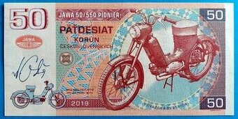 50 Kčs Jawa 50/550 Pionier série RK 00024 (2019) UNC PODPIS