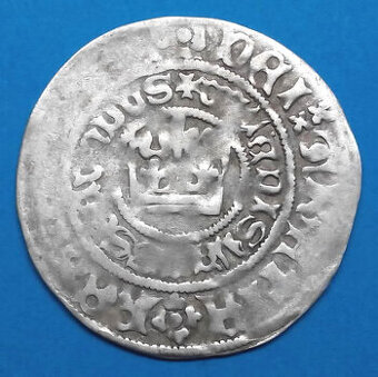 Stříbrná mince středověk Vladislav II. Jagellonský (1.)