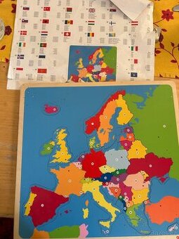 Montessori puzzle staty Evropy