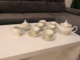 Luxusní čajová souprava s pozlacením – elegantní vintage