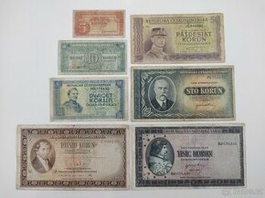 Bankovky Československo - sada ČSR - Londýnská emise 1945