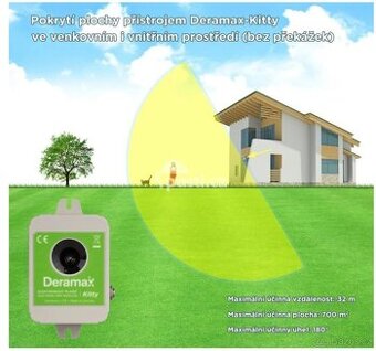 Deramax Kitty - ultrazvukový plašič koček a psů na 700 m2