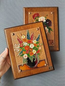 Ručně vyráběný měděný obrázky od Nentwig (1960-1970)