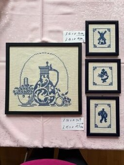 obrázky - zasklené výšivky