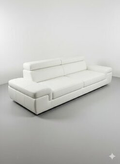 Kožená sedačka + podnožník