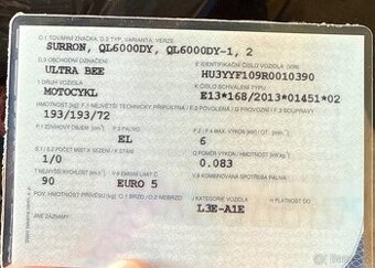 Prodám doklady k SUR RON ULTRA BEE