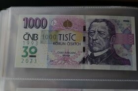 Bankovka 1000 Kč s přítiskem série M08