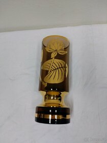SLEVA Starožitná skleněná zdobená váza LEKNÍN - 1