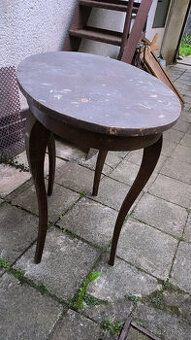 Oválný stůl - starý, retro - materiál dřevo - 1
