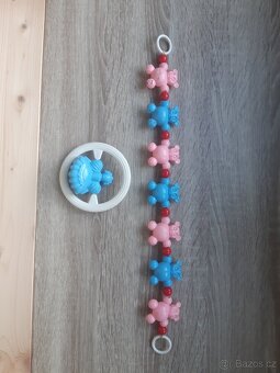 Retro řetěz na kočárek a chrastítko