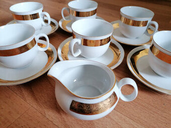 Starožitný porcelánový čajový kávový jídelní servis souprava