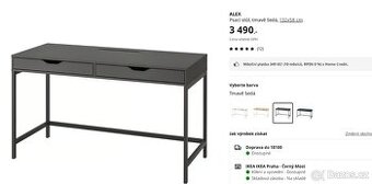 Psací stůl IKEA ALEX (tmavě šedý)