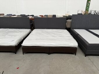 Postel BOXPSPRING šedá KOMPLET NOVÁ 2. jakost