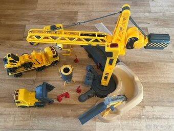 Silverlit Jeřáb + Nákladní auto + Buldozer + Sklápěčka
