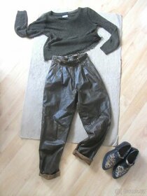 Vintage 80s/90s kožené dámské kalhoty