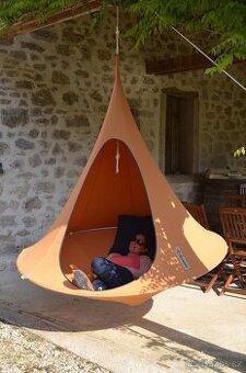Závěsné dvojité houpací křeslo Cacoon – oranžové