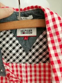 Kostičkovaná pánská  košile Tommy Hilfiger, velikost L, červ