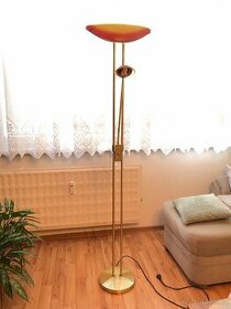 Stojatá lampa bronzová vrátane LED s čítacím ramenom - 1