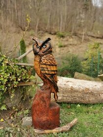 Dřevěná socha - sova