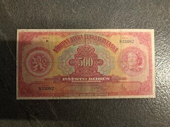 500 Kč 2.5.1929 - Vzácná série B - MÁJA