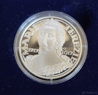 Stříbrná mince ČNB Marie Terezie Proof r.2017