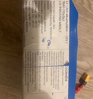 Baterie 36v 15ah LGM50LT články (21700)