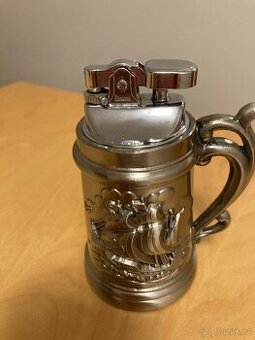 Vintage stolní benzínový zapalovač – námořní motiv, funkční