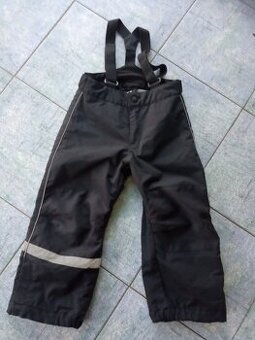 Oteplováky, kalhoty na lyže, pogumované lacláče-vel. 110/116