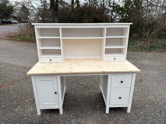 Psací stůl IKEA Hemnes s nástavcem - bíl. mořidlo