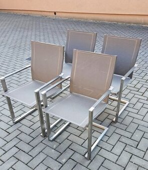Zahradní židle nerezová ocel v šedé barvẻ