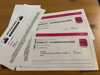 Lístky včetně V.I.P. kemp Hrady CZ Kunětická hora 2025