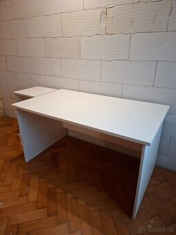 Kancelářský stůl se skříňkou bílé lamino