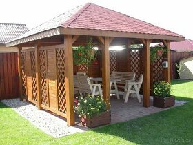 Dřevěný přístřešek na auto, posezení, pergola...