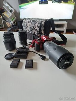 Zrcadlovka Nikon D3100 + objektivy Nikkor, Tamron, brašna