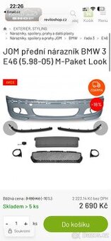 E46 mpaket nárazník