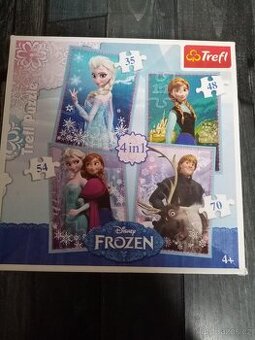 Puzzle 4v1 Disney Frozen + zdarma druhé Dino (chybí 1 dílek)